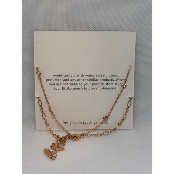 NEW ETTIKA REVOLVE Gold-Tone Rolo Chain Pendant Necklaces Lot Of 2 - Picture 2 of 2